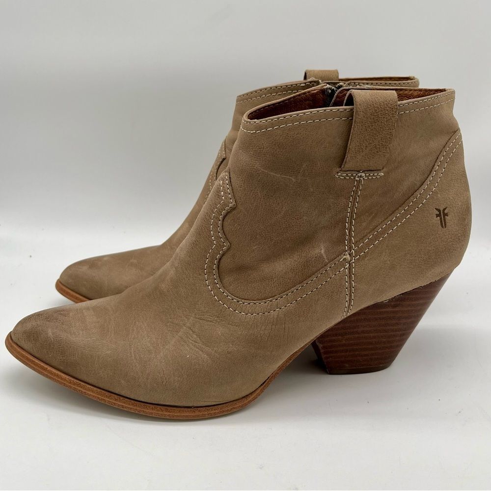 Frye Renia Leather Ankle Boots in Ash Size 10